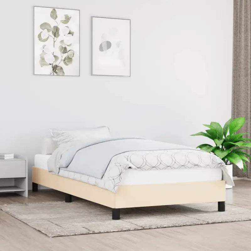 Bedframe met multiplex lattenbodem voor een stevige ademende slaapplaats - Crème / 90 x 200 cm / 25 cm - Bedden &