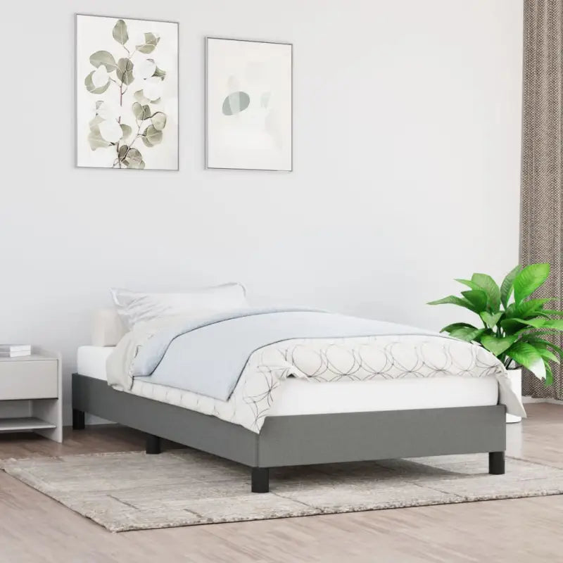Bedframe met multiplex lattenbodem voor een stevige ademende slaapplaats - Donkergrijs / 90 x 190 cm / 25 cm - Bedden &