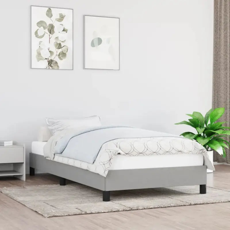 Bedframe met multiplex lattenbodem voor een stevige ademende slaapplaats - Lichtgrijs / 80 x 200 cm / 25 cm - Bedden &