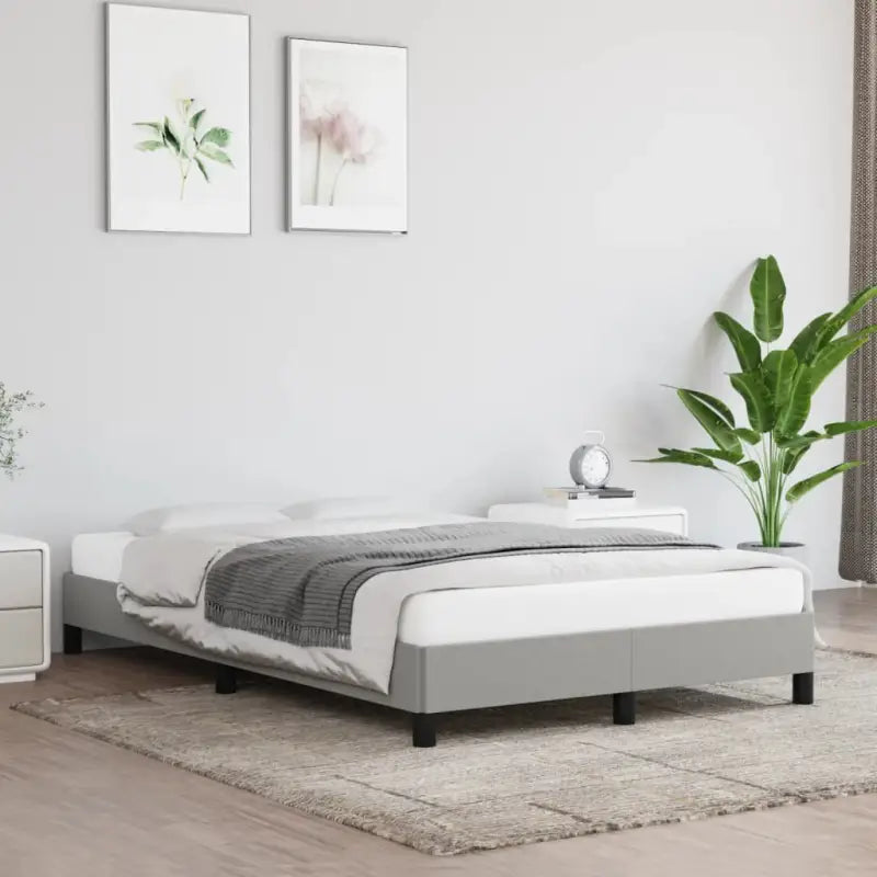Bedframe met multiplex lattenbodem voor een stevige ademende slaapplaats - Lichtgrijs / 120 x 200 cm / 25 cm - Bedden &