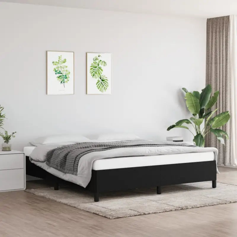 Bedframe met multiplex lattenbodem voor een stevige ademende slaapplaats - Zwart / 180 x 200 cm / 35 cm - Bedden &