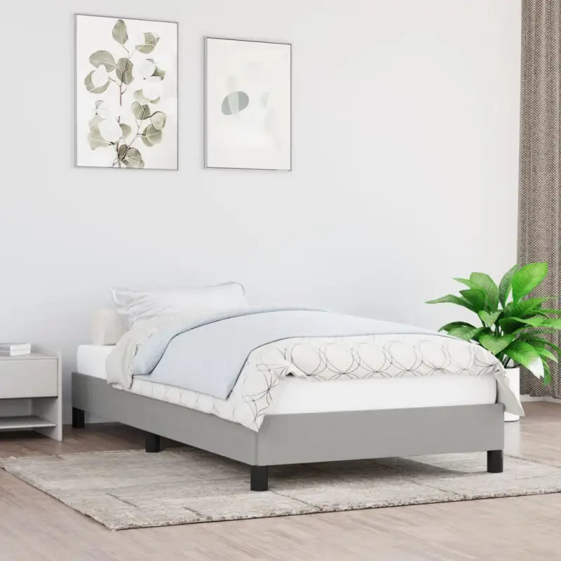 Bedframe met multiplex lattenbodem voor een stevige ademende slaapplaats - Lichtgrijs / 90 x 200 cm / 25 cm - Bedden &