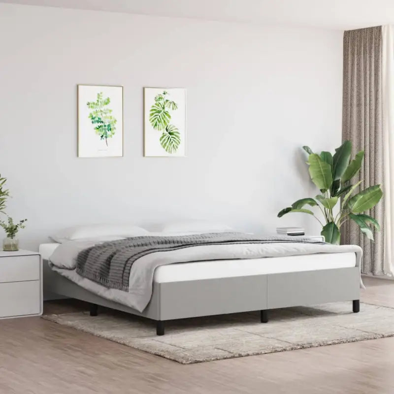 Bedframe met multiplex lattenbodem voor een stevige ademende slaapplaats - Lichtgrijs / 180 x 200 cm / 35 cm - Bedden &
