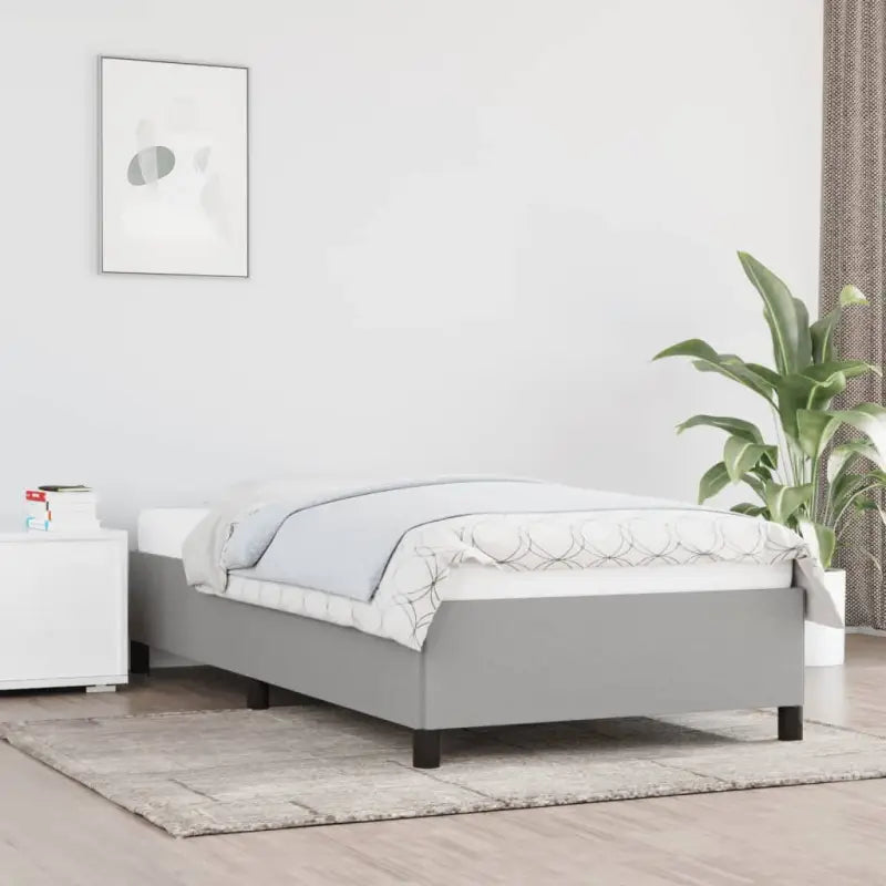 Bedframe met multiplex lattenbodem voor een stevige ademende slaapplaats - Lichtgrijs / 100 x 200 cm / 35 cm - Bedden &