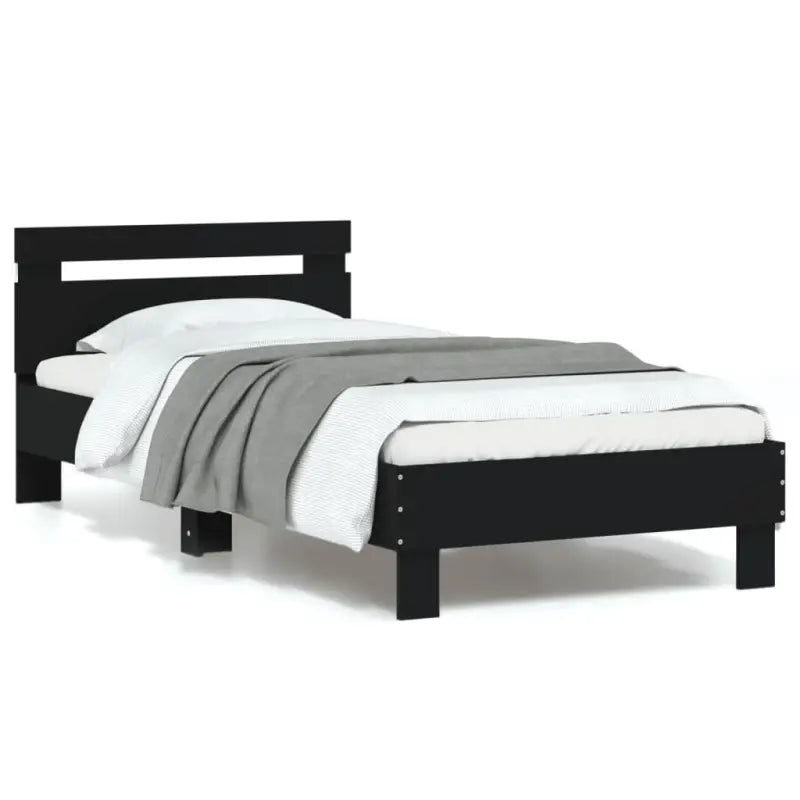 Bedframe met rgb led-verlichting voor een gezellige slaapkamer sfeer - Zwart / 90 x 200 cm - Bedden & bedframes