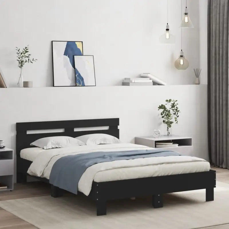 Bedframe met rgb led-verlichting voor een gezellige slaapkamer sfeer - Zwart / 120 x 200 cm - Bedden & bedframes