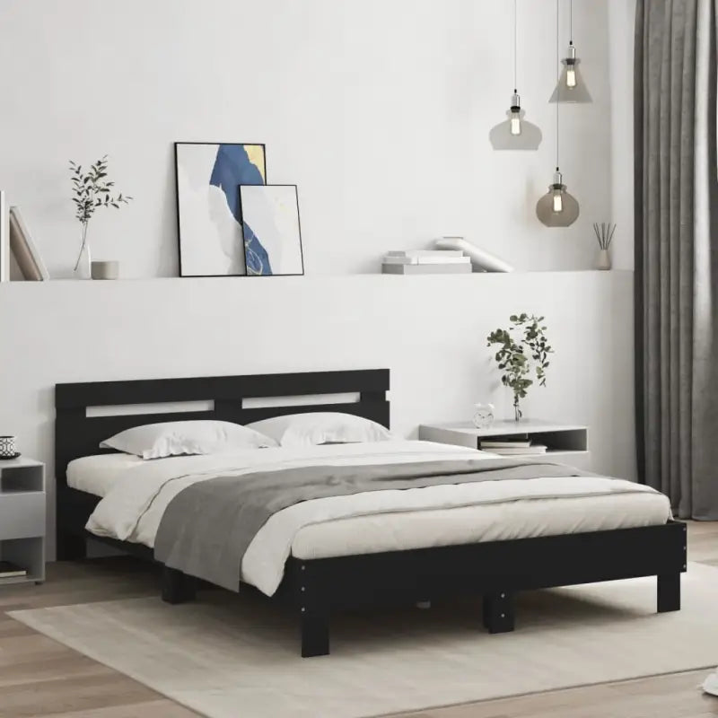 Bedframe met rgb led-verlichting voor een gezellige slaapkamer sfeer - Zwart / 150 x 200 cm - Bedden & bedframes