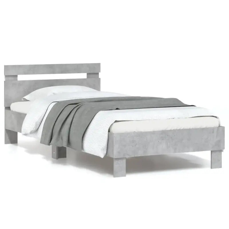 Bedframe met rgb led-verlichting voor een gezellige slaapkamer sfeer - Betongrijs / 90 x 190 cm - Bedden & bedframes