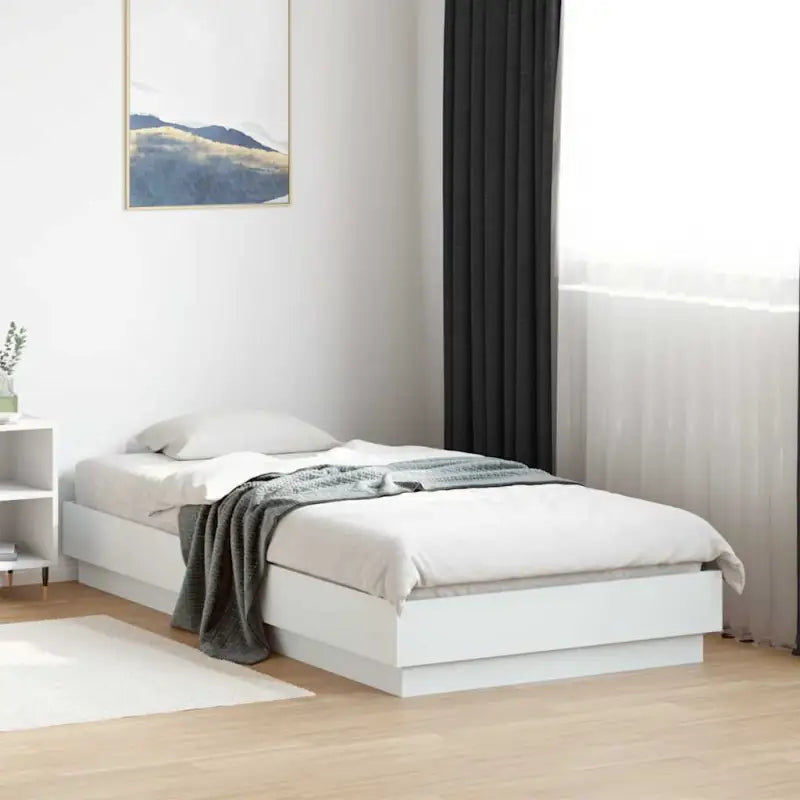 Bedframe van bewerkt hout in grijs sonoma voor een stabiele slaapkamer - Wit / 90 x 190 cm - Bedden & bedframes