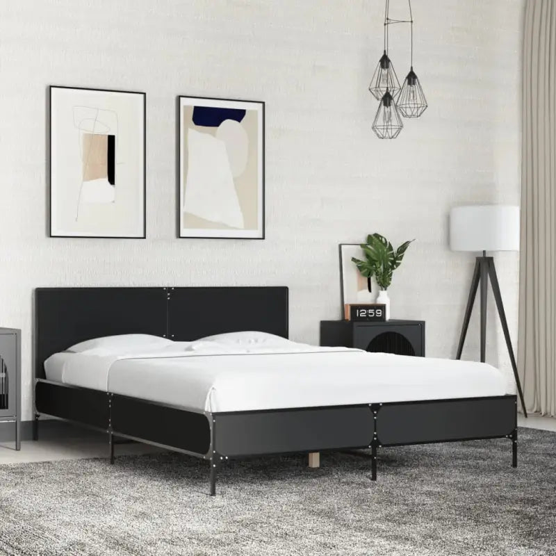 Bedframe van bewerkt hout voor een stabiele en duurzame slaapruimte - Zwart / 140 x 190 cm? - Bedden & bedframes