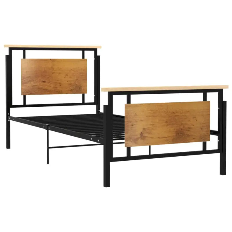 Bedframe van massief eikenhout en gepoedercoat metaal voor heerlijke nachtrust - Bedden & bedframes