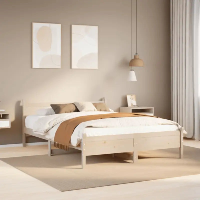 Bedframe van massief grenenhout met extra opbergruimte voor je slaapkamer - Naturel / 140 x 190 cm - Bedden & bedframes