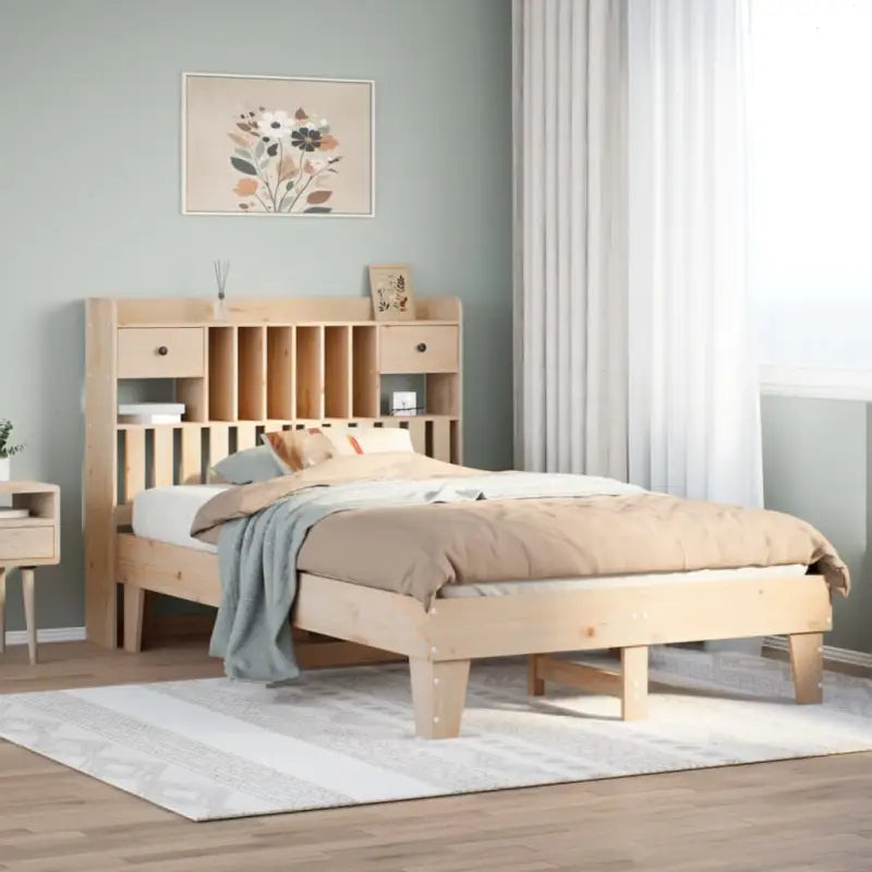Bedframe van massief grenenhout met extra opbergruimte - Naturel / 120 x 190 cm - Bedden & bedframes