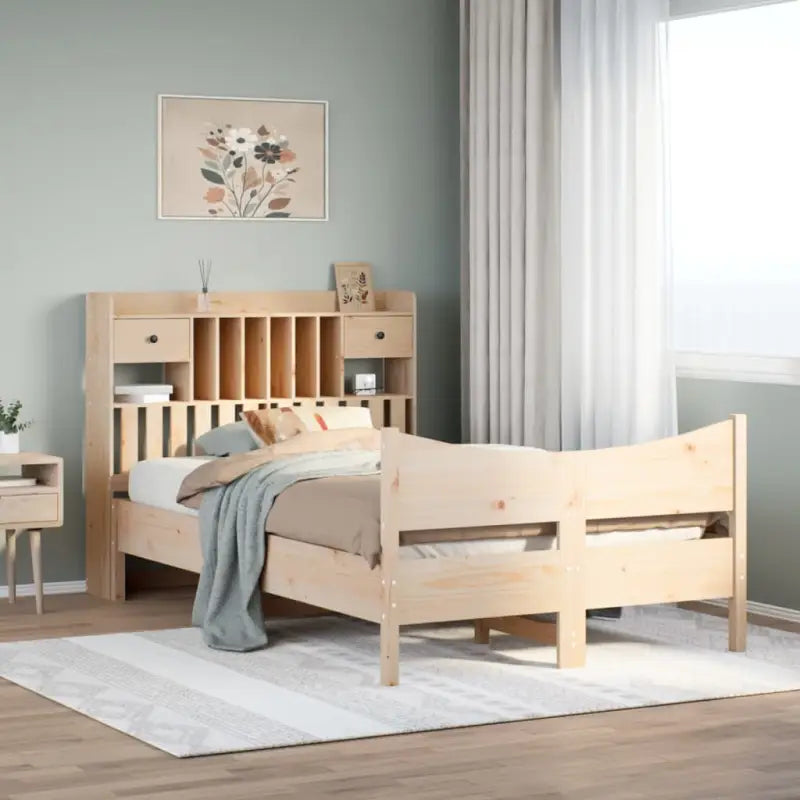 Bedframe van massief grenenhout met extra opbergruimte - Naturel / 135 x 190 cm - Bedden & bedframes