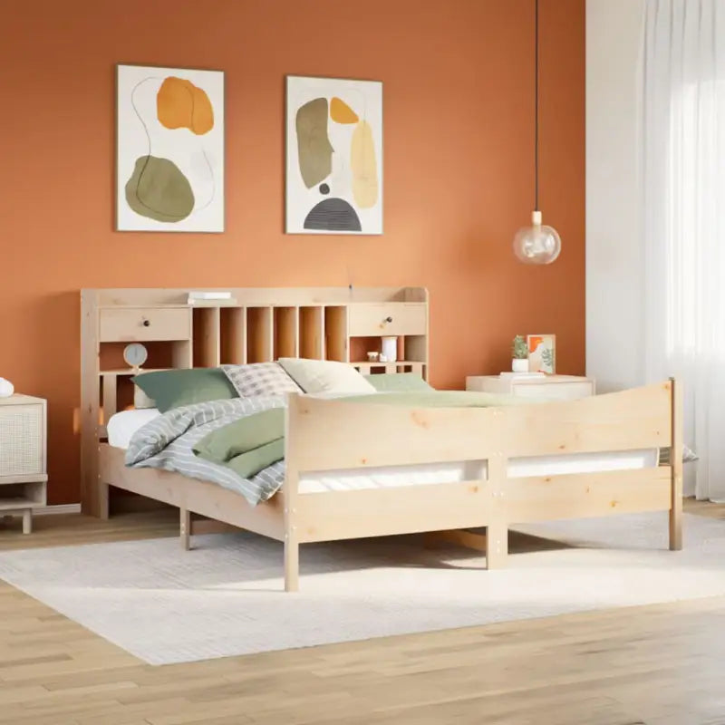 Bedframe van massief grenenhout met extra opbergruimte - Naturel / 180 x 200 cm - Bedden & bedframes