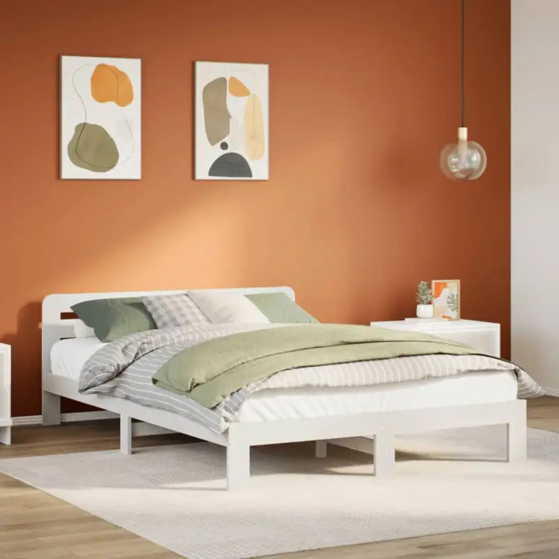 Bedframe van massief grenenhout met extra opbergruimte voor elke slaapkamer - Wit / 140 x 190 cm - Bedden & bedframes