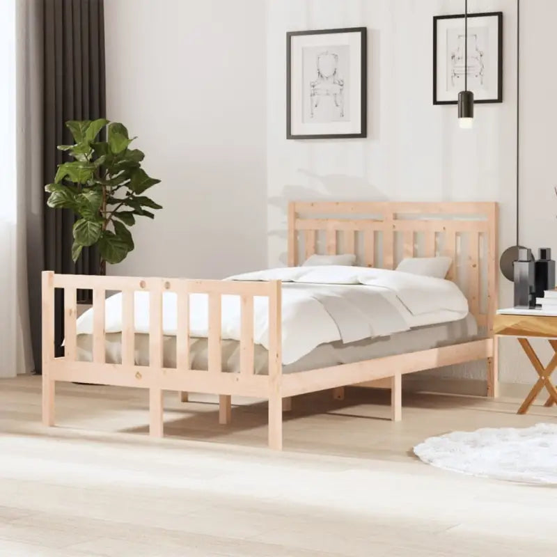 Bedframe van massief grenenhout met tijdloos ontwerp voor de slaapkamer - Naturel / 120 x 200 cm - Bedden & bedframes