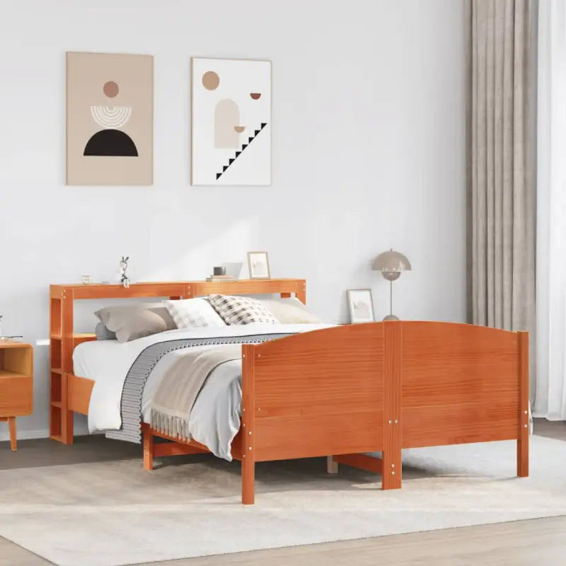Bedframe van massief grenenhout voor een stabiele en duurzame slaapkamer - Wasbruin / 160 x 200 cm - Bedden & bedframes