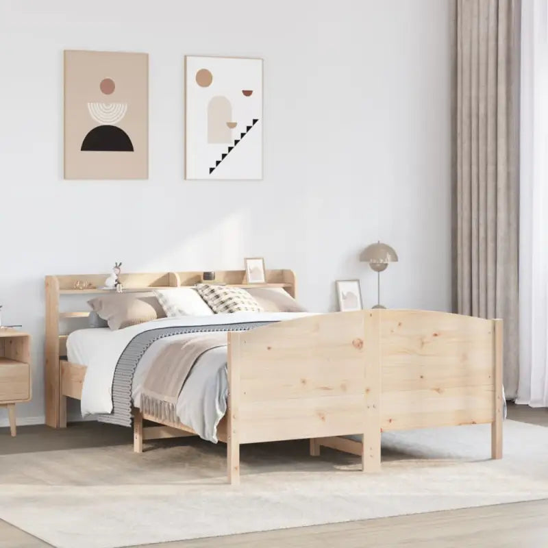Bedframe van massief grenenhout voor een stabiele nachtrust - Naturel / 135 x 190 cm - Bedden & bedframes
