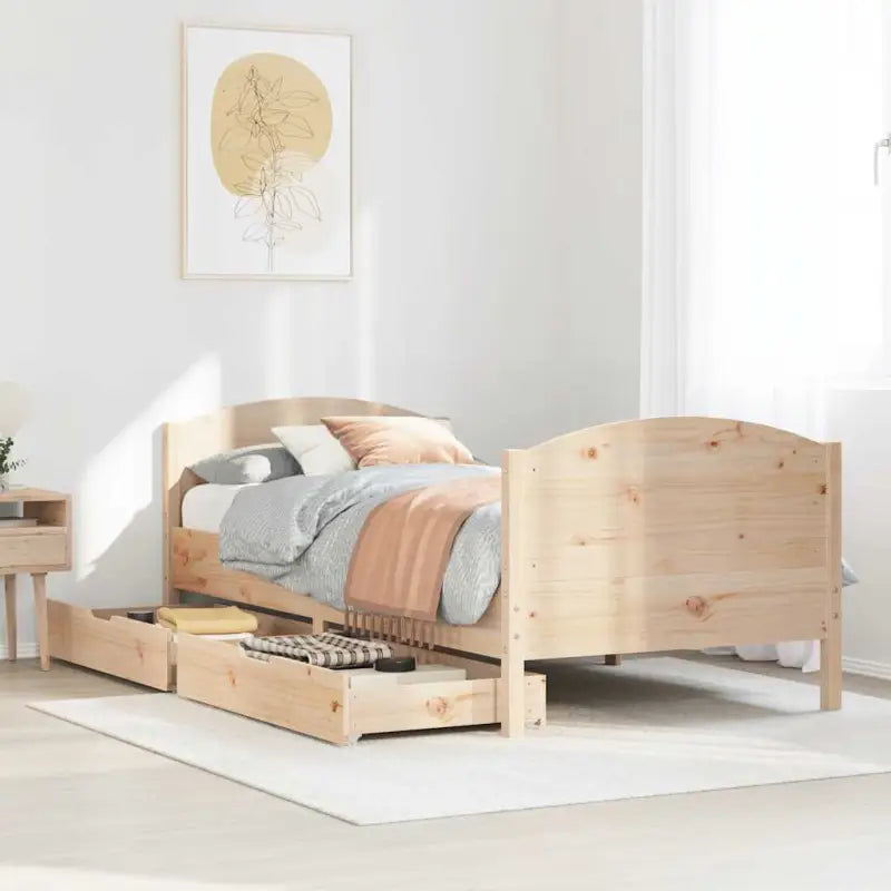 Bedframe van massief grenenhout voor een stabiele nachtrust - Naturel / 100 x 200 cm - Bedden & bedframes