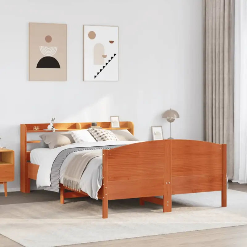 Bedframe van massief grenenhout voor een stabiele nachtrust - Wasbruin / 120 x 190 cm - Bedden & bedframes