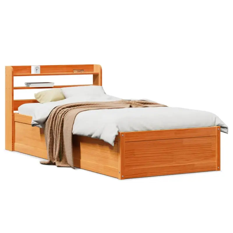 Bedframe van massief grenenhout voor een stabiele nachtrust - Wasbruin / 75 x 190 cm - Bedden & bedframes