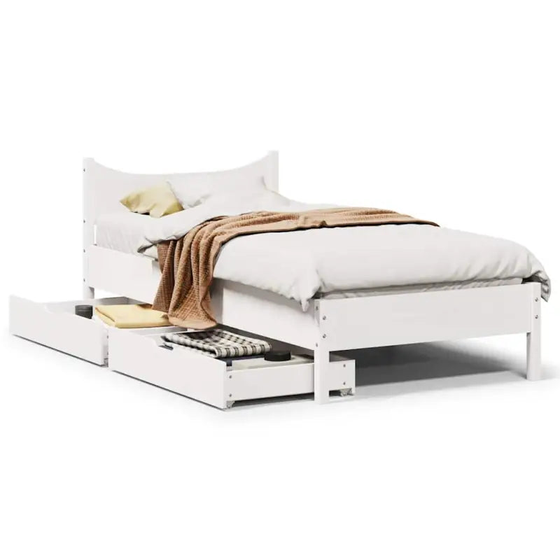 Bedframe van massief grenenhout voor een stabiele nachtrust - Wit / 100 x 200 cm - Bedden & bedframes
