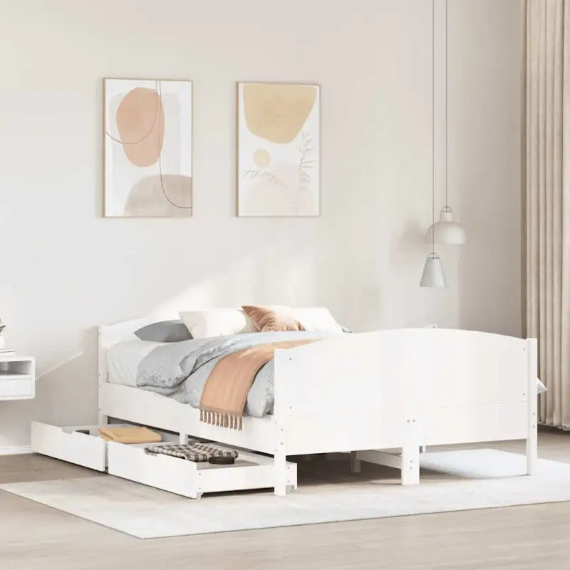 Bedframe van massief grenenhout voor een stabiele nachtrust - Wit / 120 x 190 cm - Bedden & bedframes