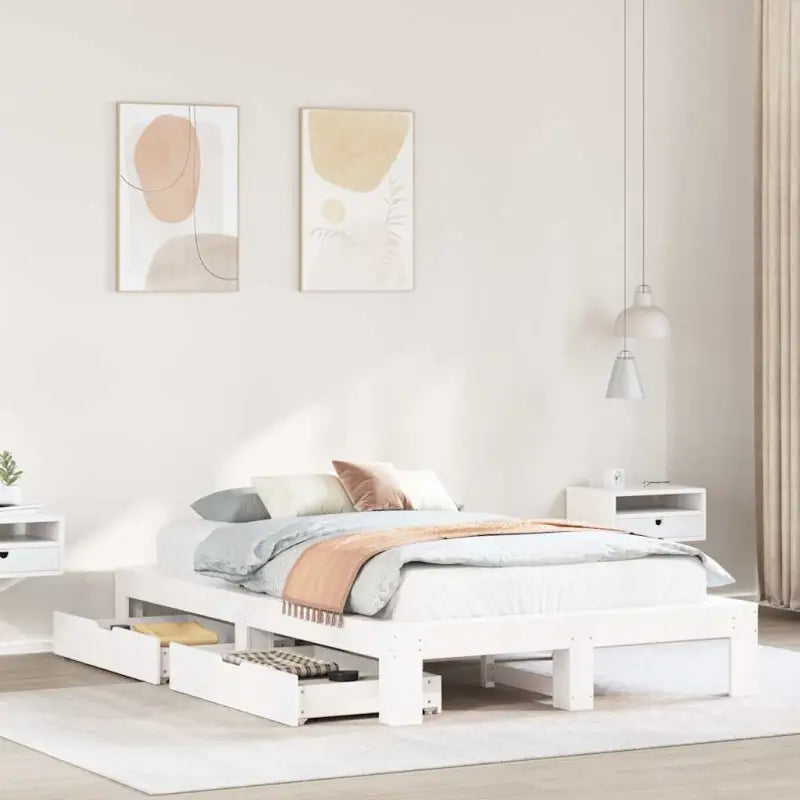 Bedframe van massief grenenhout voor een stabiele nachtrust - Wit / 120 x 200 cm - Bedden & bedframes