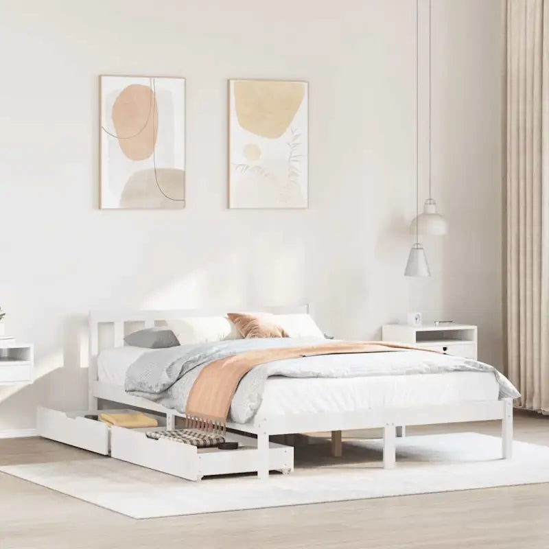 Bedframe van massief grenenhout voor een stabiele nachtrust - Wit / 120 x 200 cm - Bedden & bedframes