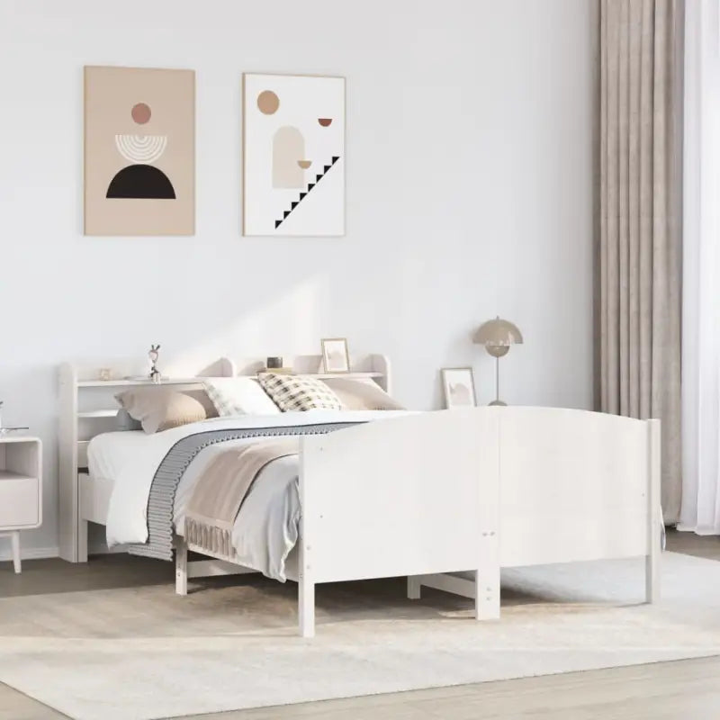 Bedframe van massief grenenhout voor een stabiele nachtrust - Wit / 140 x 190 cm - Bedden & bedframes