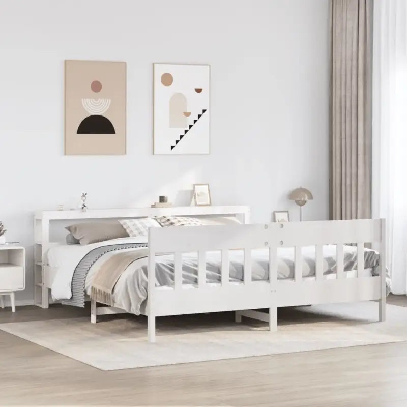 Bedframe van massief grenenhout voor een stabiele nachtrust - Wit / 180 x 200 cm - Bedden & bedframes