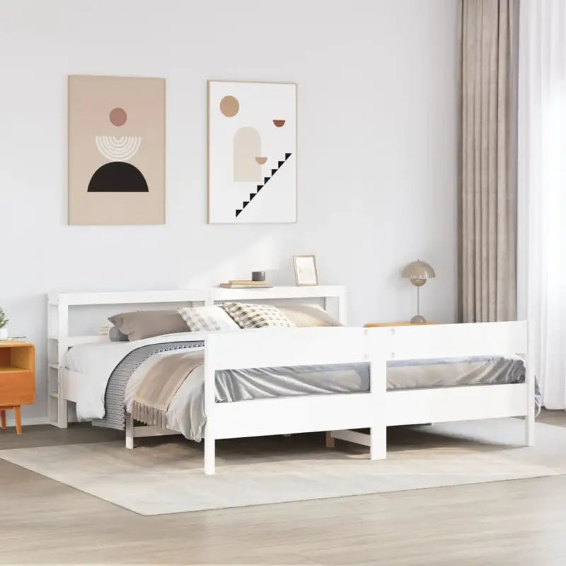 Bedframe van massief grenenhout voor een stabiele nachtrust - Wit / 200 x 200 cm - Bedden & bedframes