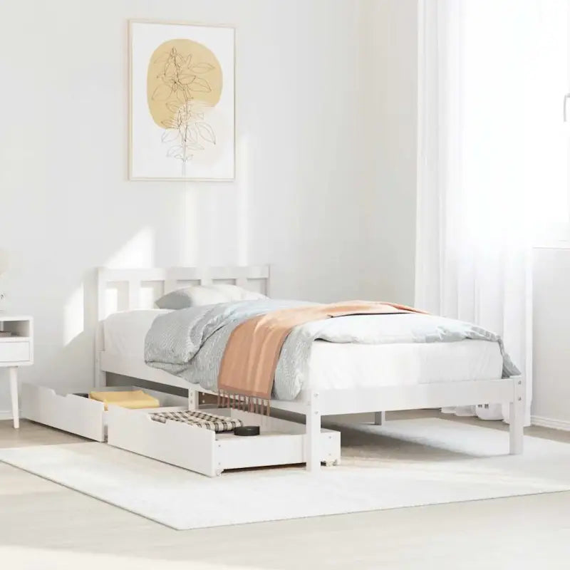 Bedframe van massief grenenhout voor een stabiele nachtrust - Wit / 75 x 190 cm - Bedden & bedframes