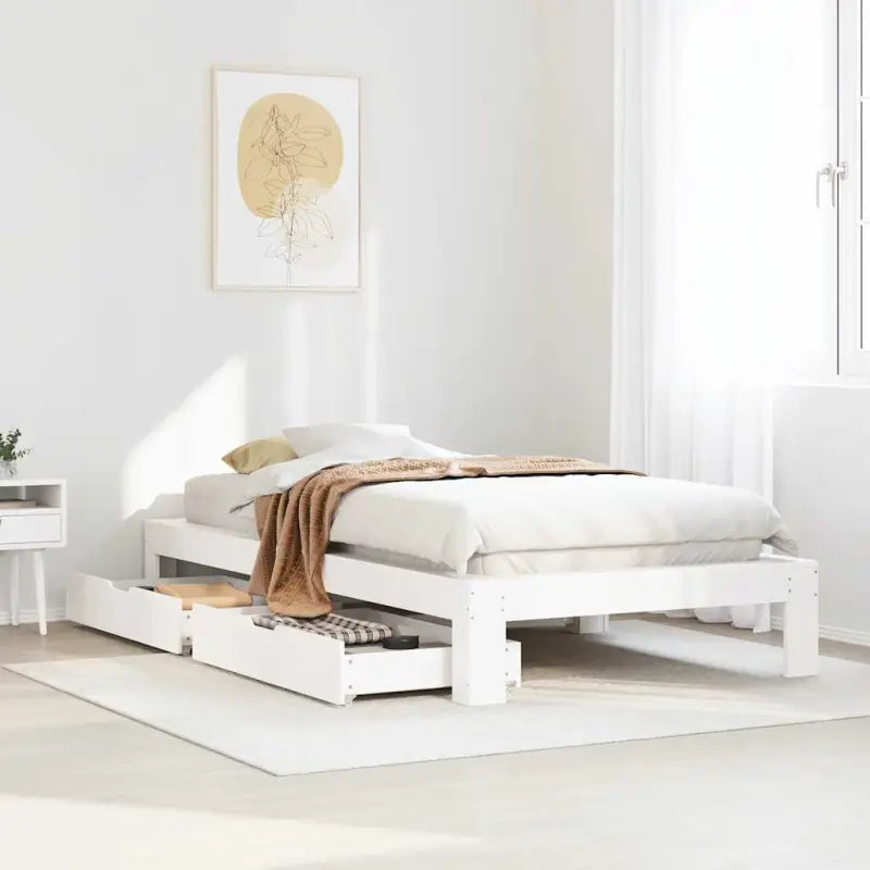 Bedframe van massief grenenhout voor een stabiele nachtrust - Wit / 90 x 190 cm - Bedden & bedframes