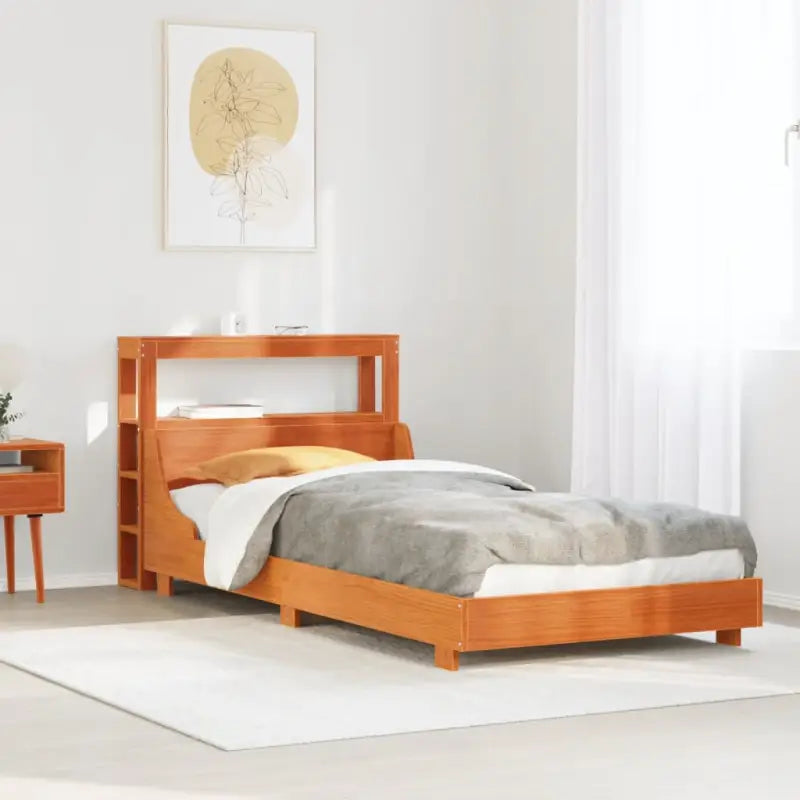 Bedframe van massief grenenhout voor een stabiele slaapkamer basis - Wasbruin / 90 x 190 cm - Bedden & bedframes
