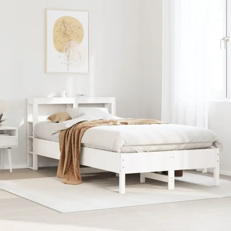 Bedframe van massief grenenhout voor een sterke en duurzame slaapplaats - Wit / 75 x 190 cm - Bedden & bedframes
