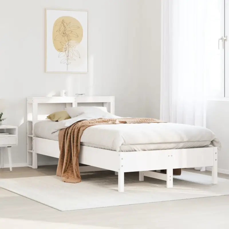 Bedframe van massief grenenhout voor een sterke en duurzame slaapplaats - Wit / 100 x 200 cm - Bedden & bedframes