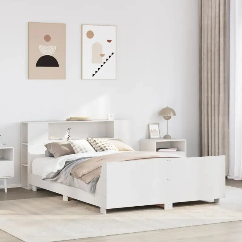 Bedframe van massief grenenhout voor een stevige en duurzame slaapervaring - Wit / 150 x 200 cm - Bedden & bedframes