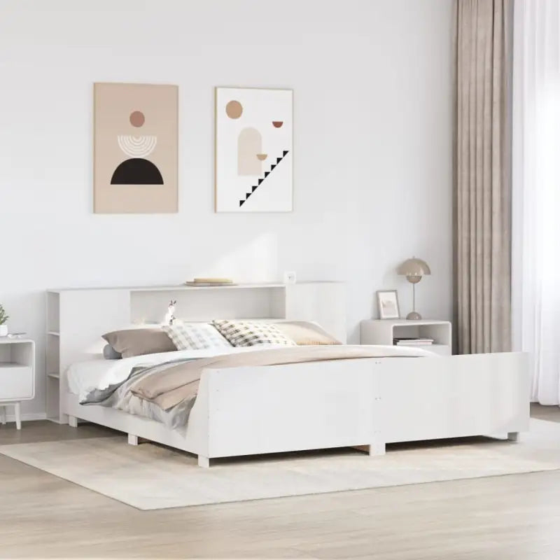 Bedframe van massief grenenhout voor een stevige en duurzame slaapervaring - Wit / 180 x 200 cm - Bedden & bedframes