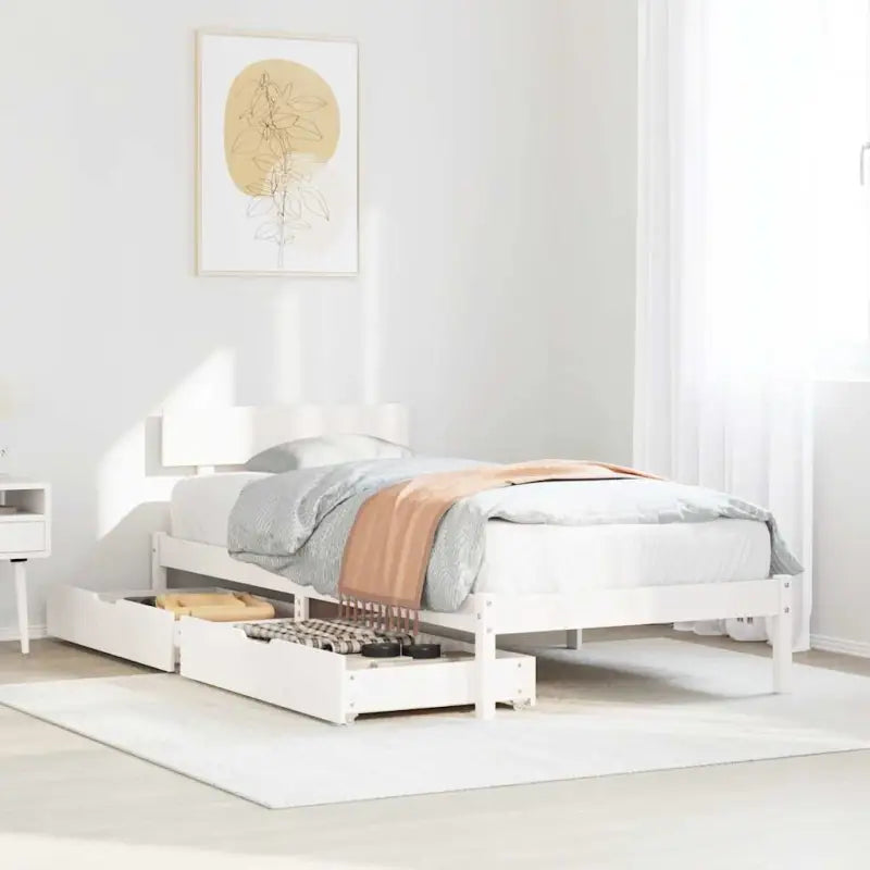 Bedframe van massief grenenhout voor stabiele en duurzame slaapkamer</assistant - Wit / 90 x 200 cm - Bedden & bedframes