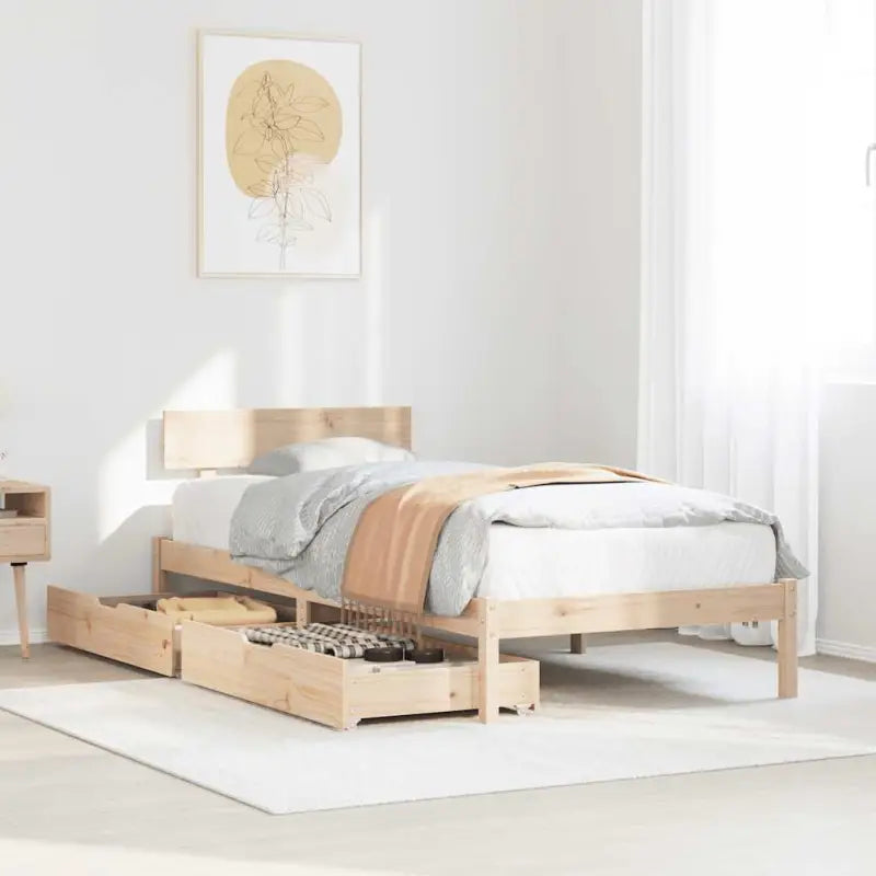 Bedframe van massief grenenhout voor stabiele en duurzame slaapkamer</assistant - Naturel / 90 x 200 cm - Bedden &