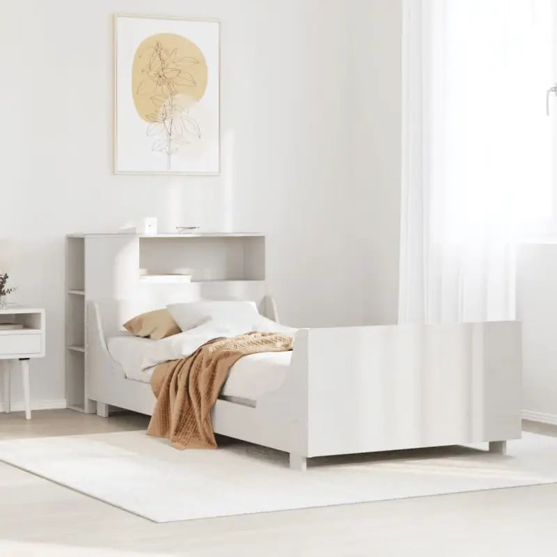 Bedframe van massief grenenhout voor stabiele en duurzame nachten - Wit / 75 x 190 cm - Bedden & bedframes