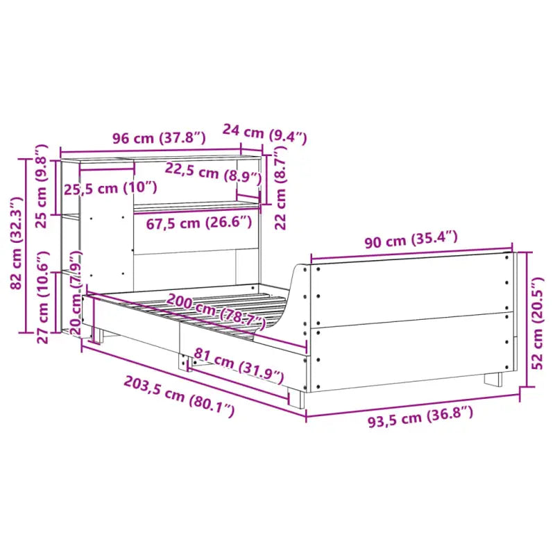 Bedframe van massief grenenhout voor stabiele en duurzame slaapruimte - Bedden & bedframes
