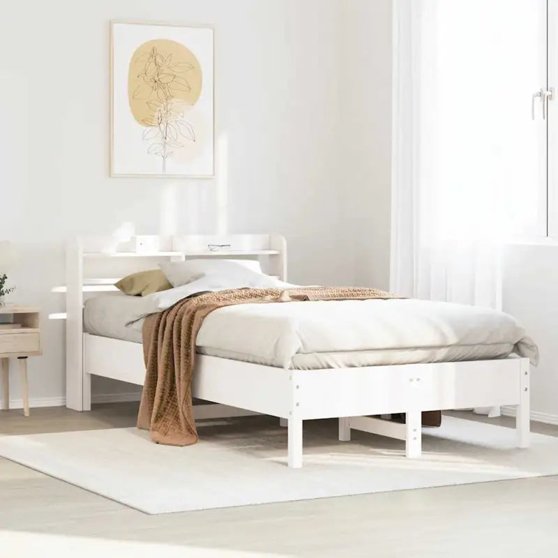 Bedframe van massief grenenhout voor stevige en duurzame slaapruimte - Wit / 100 x 200 cm - Bedden & bedframes