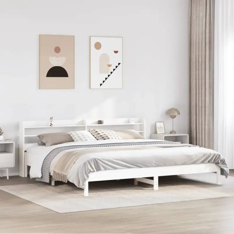Bedframe van massief grenenhout voor stevige en duurzame slaapruimte - Wit / 180 x 200 cm - Bedden & bedframes