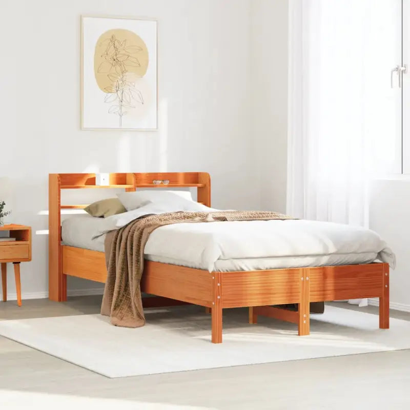 Bedframe van massief grenenhout voor stevige en duurzame slaapruimte - Wasbruin / 120 x 200 cm - Bedden & bedframes