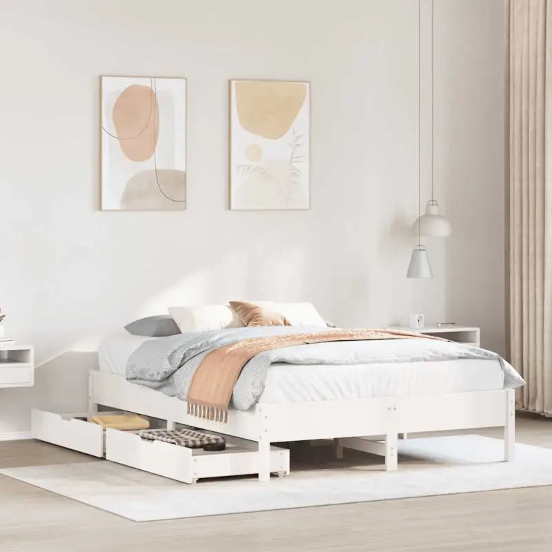 Bedframe van massief grenenhout voor stevige en duurzame slaaprust - Wit / 120 x 190 cm - Bedden & bedframes