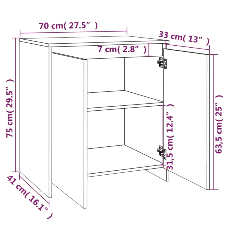 Behandeld bewerkt hout dressoir met ruime afmetingen voor opbergruimte - Dressoirs & buffetkasten