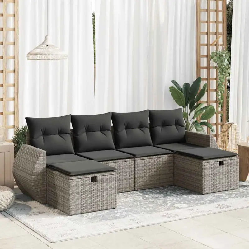 Beige Lounge Banken van Gepoedercoat Staal voor Buitenruimte - Grijs / met opbergruimte - Tuinsets